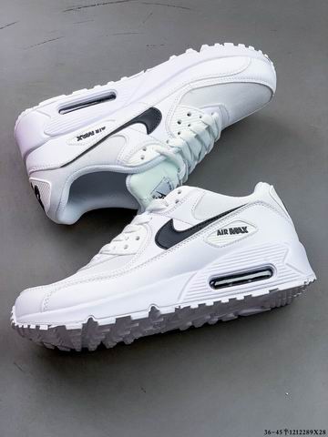 Cheap Nike Air Max 90 White Black Men's Women's Shoes-123 - Click Image to Close